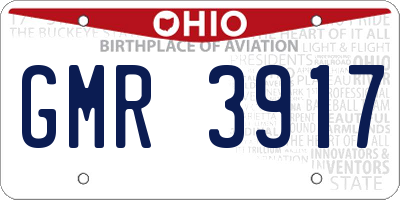 OH license plate GMR3917