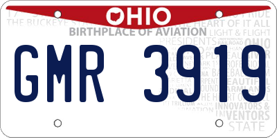 OH license plate GMR3919