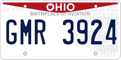 OH license plate GMR3924