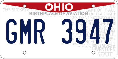 OH license plate GMR3947