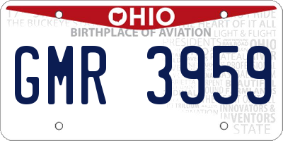 OH license plate GMR3959