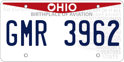 OH license plate GMR3962