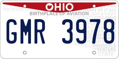 OH license plate GMR3978