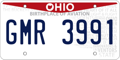 OH license plate GMR3991