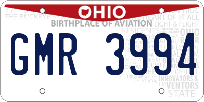 OH license plate GMR3994