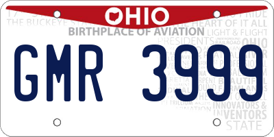 OH license plate GMR3999