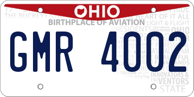 OH license plate GMR4002