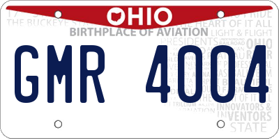 OH license plate GMR4004