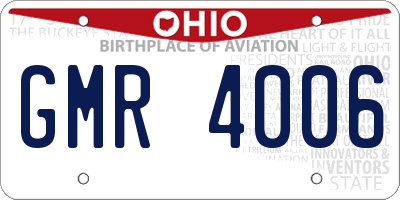 OH license plate GMR4006