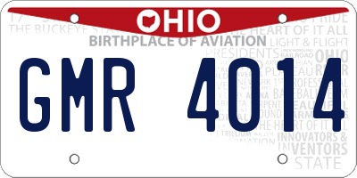 OH license plate GMR4014