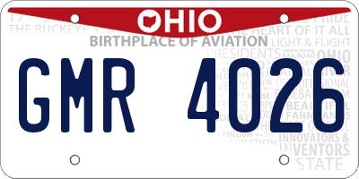 OH license plate GMR4026