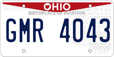 OH license plate GMR4043