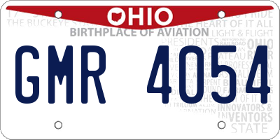 OH license plate GMR4054