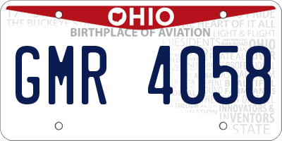 OH license plate GMR4058