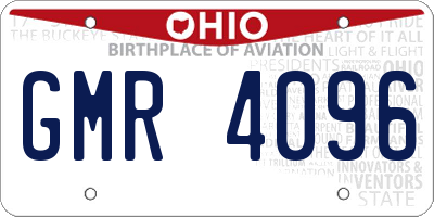 OH license plate GMR4096