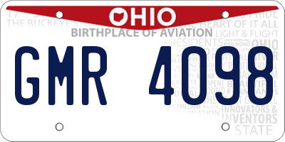 OH license plate GMR4098