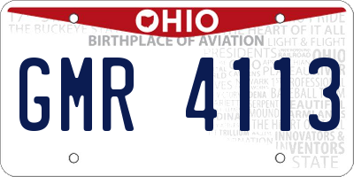 OH license plate GMR4113
