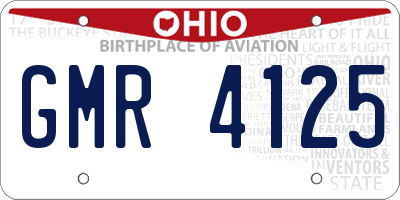 OH license plate GMR4125
