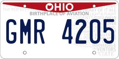 OH license plate GMR4205