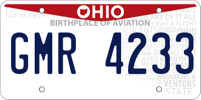 OH license plate GMR4233