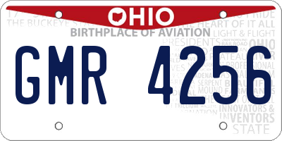 OH license plate GMR4256