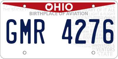 OH license plate GMR4276