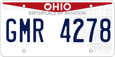 OH license plate GMR4278