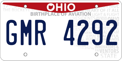 OH license plate GMR4292
