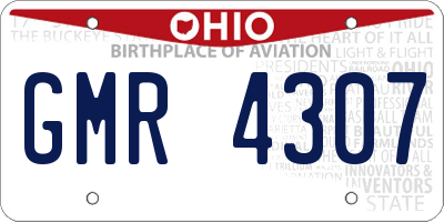 OH license plate GMR4307