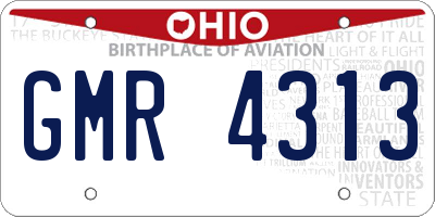 OH license plate GMR4313