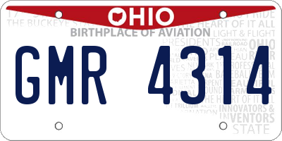 OH license plate GMR4314