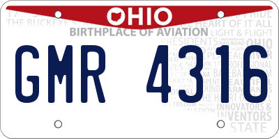 OH license plate GMR4316