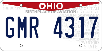 OH license plate GMR4317
