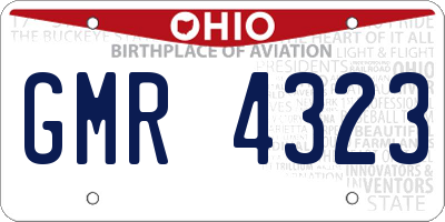 OH license plate GMR4323
