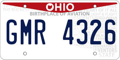 OH license plate GMR4326