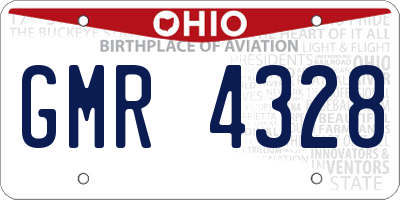 OH license plate GMR4328