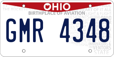OH license plate GMR4348