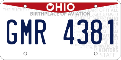 OH license plate GMR4381