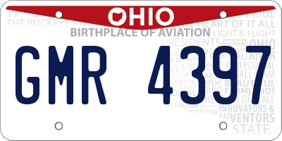 OH license plate GMR4397