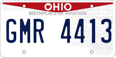 OH license plate GMR4413