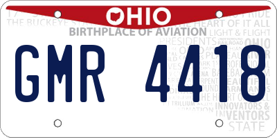 OH license plate GMR4418