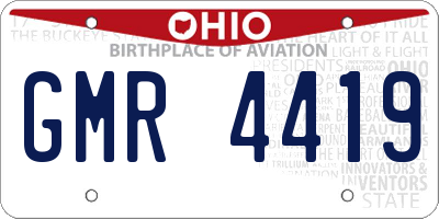 OH license plate GMR4419