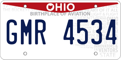 OH license plate GMR4534