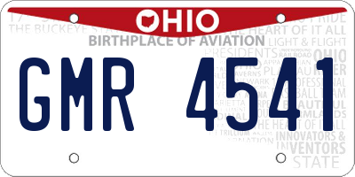 OH license plate GMR4541