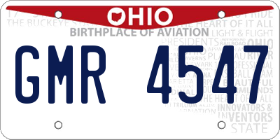 OH license plate GMR4547