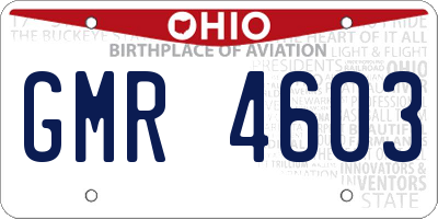 OH license plate GMR4603