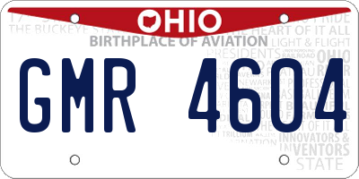 OH license plate GMR4604