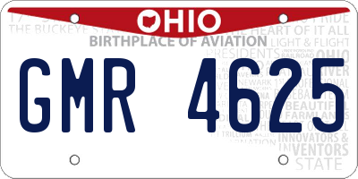 OH license plate GMR4625