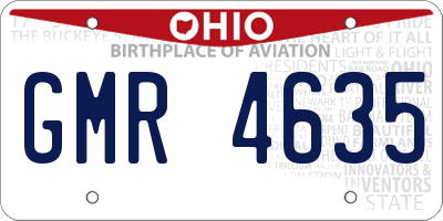 OH license plate GMR4635