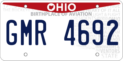 OH license plate GMR4692